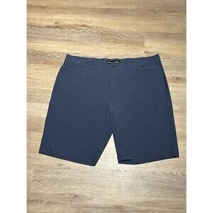 Travis Mathew Mens Golf Shorts Lightweight Blue Stretch Poly Spandex Stripes EUC